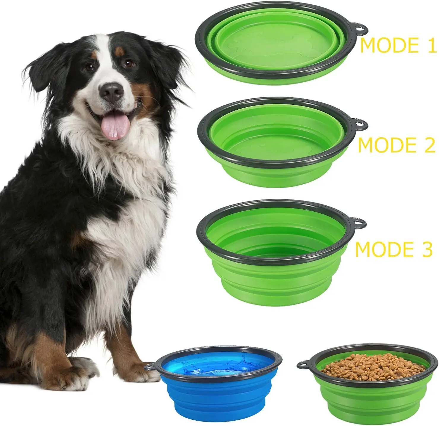 Comederos para perros, cuenco plegable de silicona portátil para alimentación de perros, para viajes, Camping (350ML / 650ML / 1000ML) - imagen 2