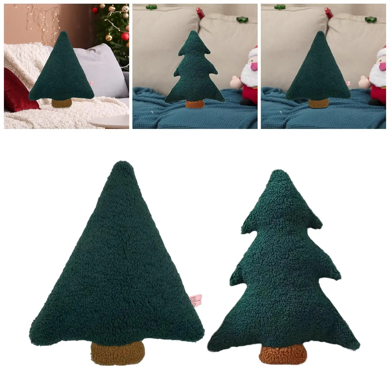 Almohada de árbol de Navidad, decoración navideña, regalo festivo decorativo de invierno, lindo, almohada en forma de árbol de peluche para sofá de fiesta de coche
