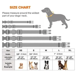 Collar de nailon para perros - 10 colores, reflectante, talla unica