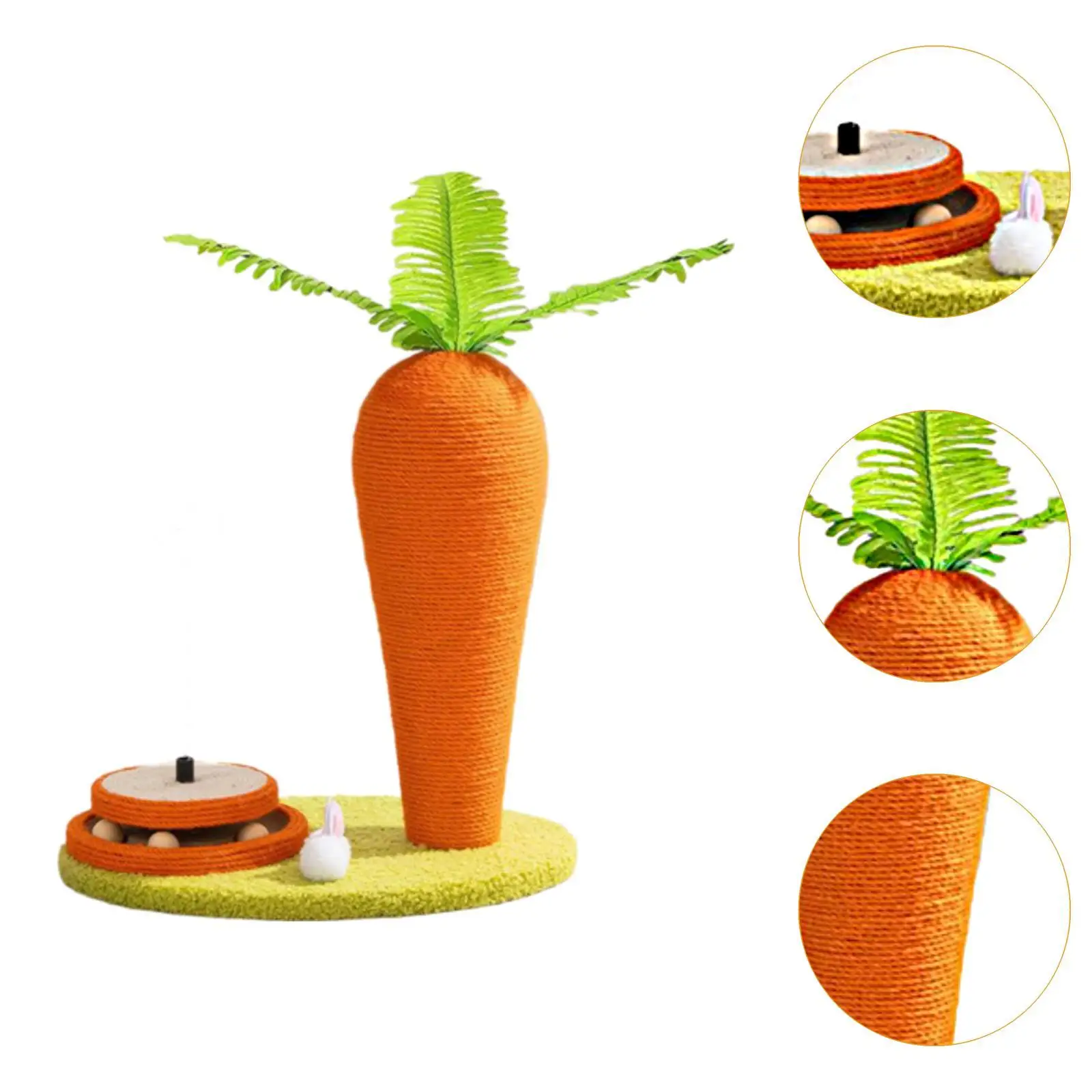 Cat Scratch Post Toy Carrot Shape Cat Scratcher Post for Exercise Playing
