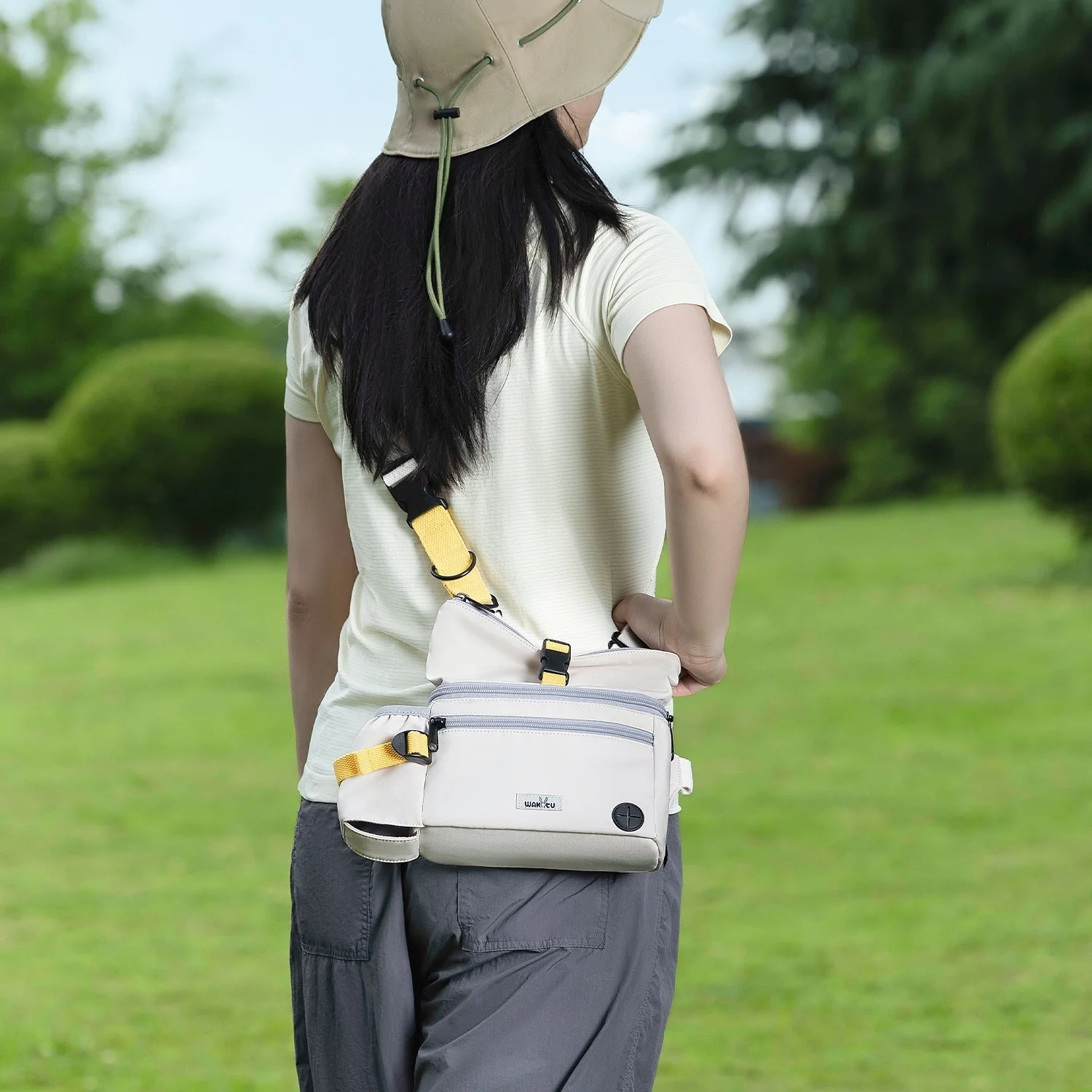 Riñonera para mascotas con juego de correa para múltiples mascotas, bolsa de entrenamiento para perros para correr al aire libre, bolsa multifuncional para aperitivos para mascotas con correa de cables - imagen 3