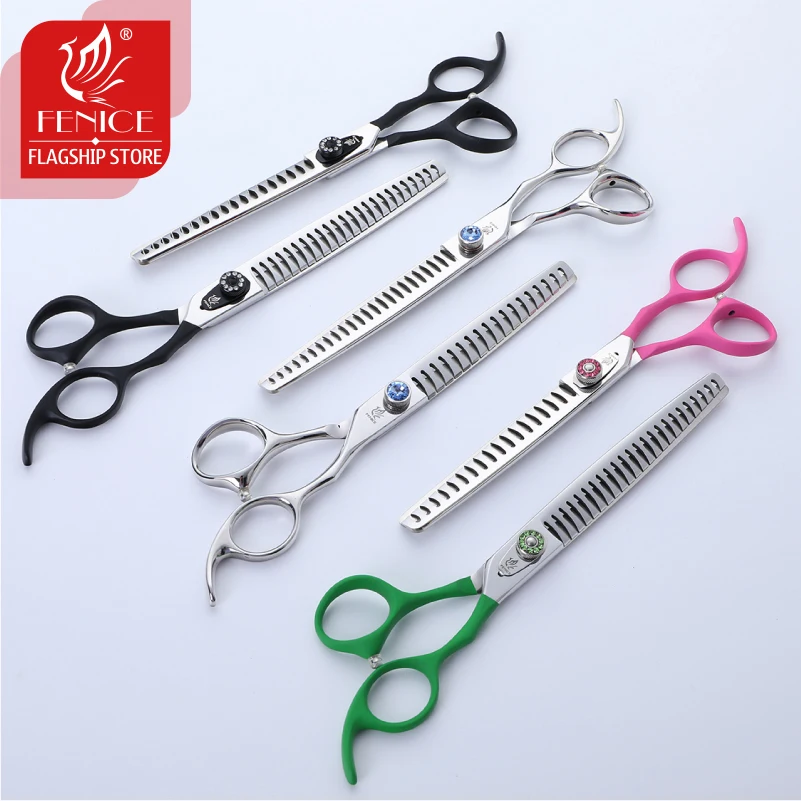 Fenice-Tijeras de aseo para mascotas, 7/7, 5/8 pulgadas, para perros, tiburón, tasa de adelgazamiento de alrededor del 75% - imagen 4