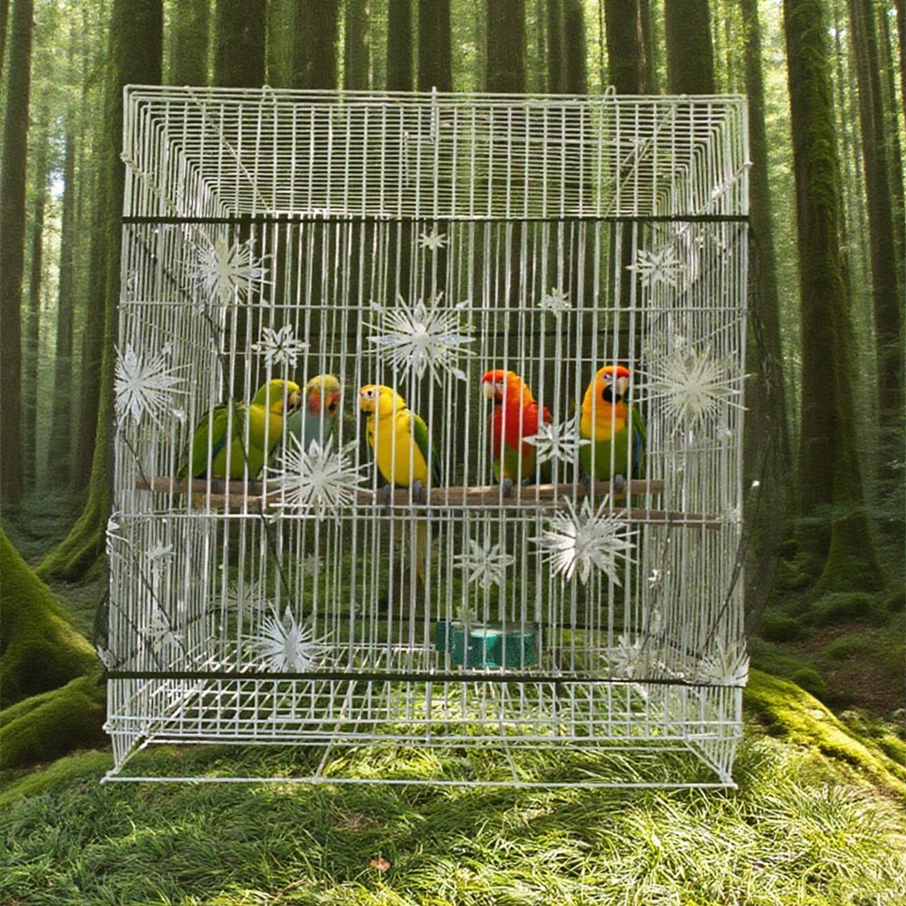 Cubierta de malla para jaula de loros, plumas antimoscas, antiderrames, a prueba de polvo, Universal, antimosquitos, para jaula de pájaros, 1 ud. - imagen 2