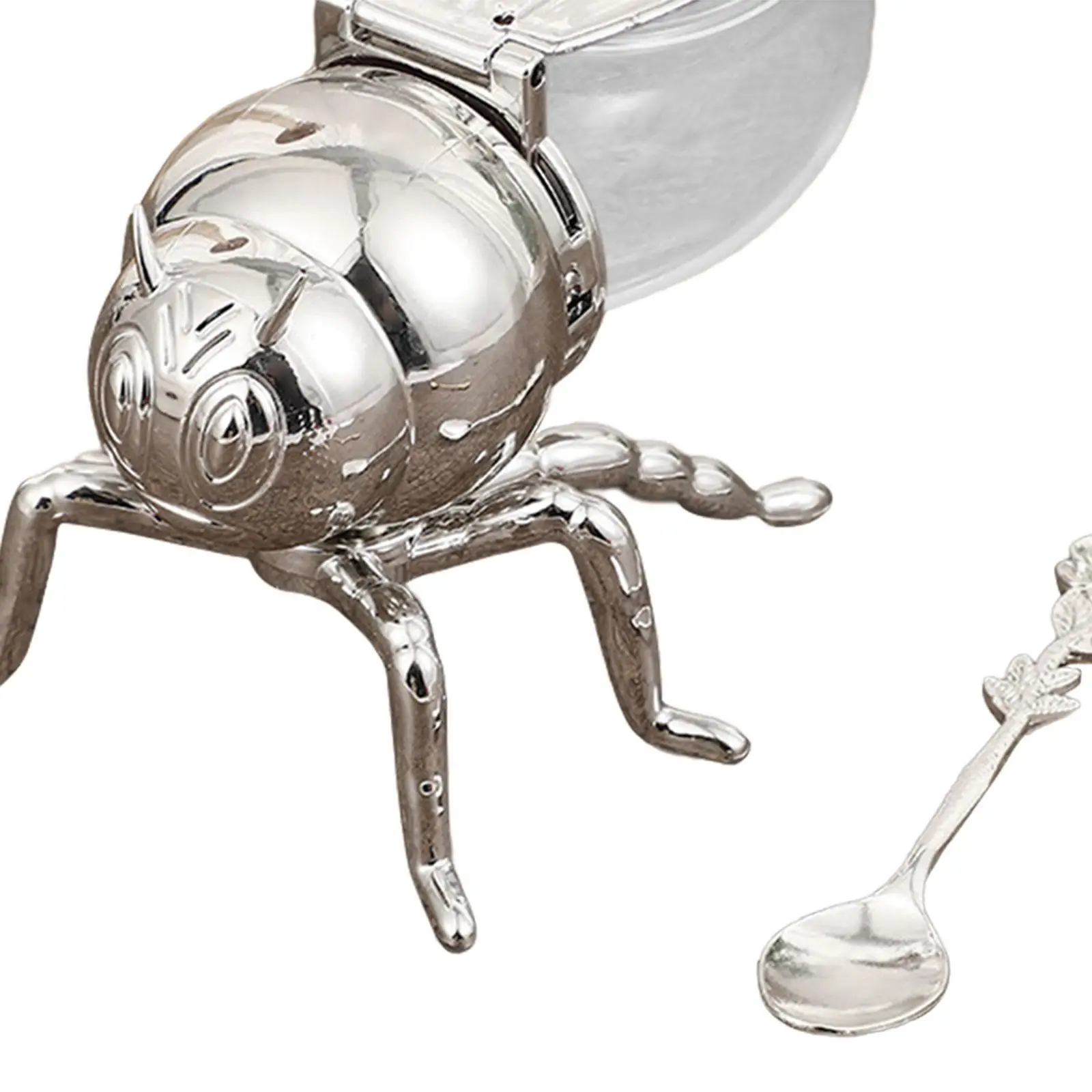 Bee Shaped Honey Jar with Spoon Creative Container Sugar Pots for Condiments Oil Store Honey Syrup Jam Kitchen Parties Dinner