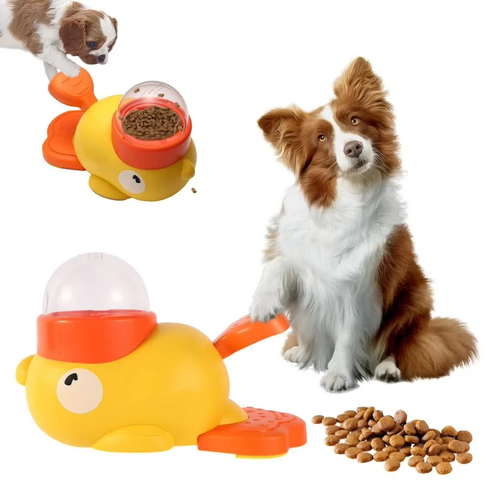Alimentador de rompecabezas para perros, dispensador interactivo de comida para mascotas, prensa de patos de dibujos animados, alimentador de aperitivos para mascotas para entrenamiento de perros, enriquecimiento Mental - imagen 4