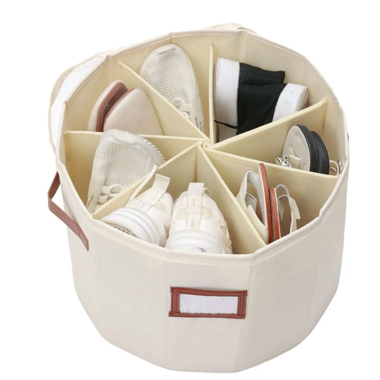 Caja de almacenamiento de zapatos con divisores extraíbles, organizador cilíndrico a prueba de polvo para armario, entrada, diseño multicompartimento, 1 Uds.