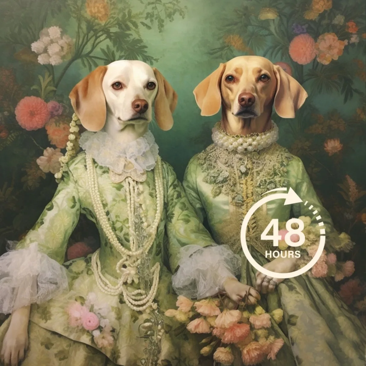 ATUBAN Retrato de perro real personalizado de foto, pintura de perro renacentista, regalo para amantes de las mascotas, retrato real, regalo de retrato de mascota, arte de pared