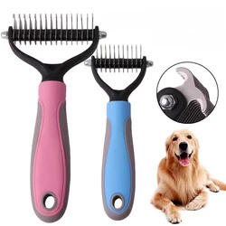 Cepillo doble cara desenredante pelo suelto perros gatos
