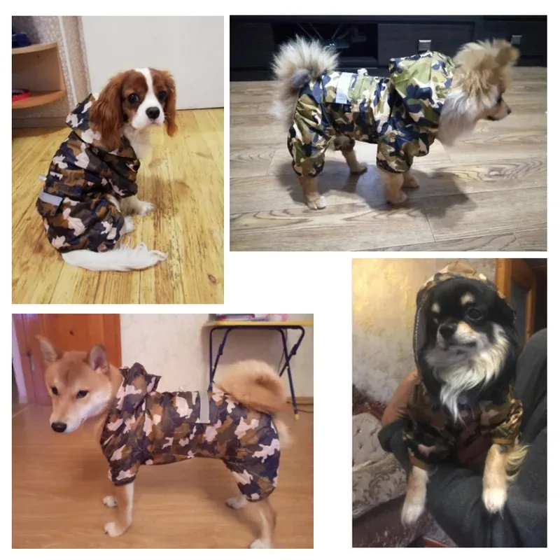 Abrigo de lluvia informal para perros, ropa para cachorros, impermeable para gatos, chaqueta impermeable para exteriores, ropa con capucha, mono, suministros para mascotas Chien - imagen 3