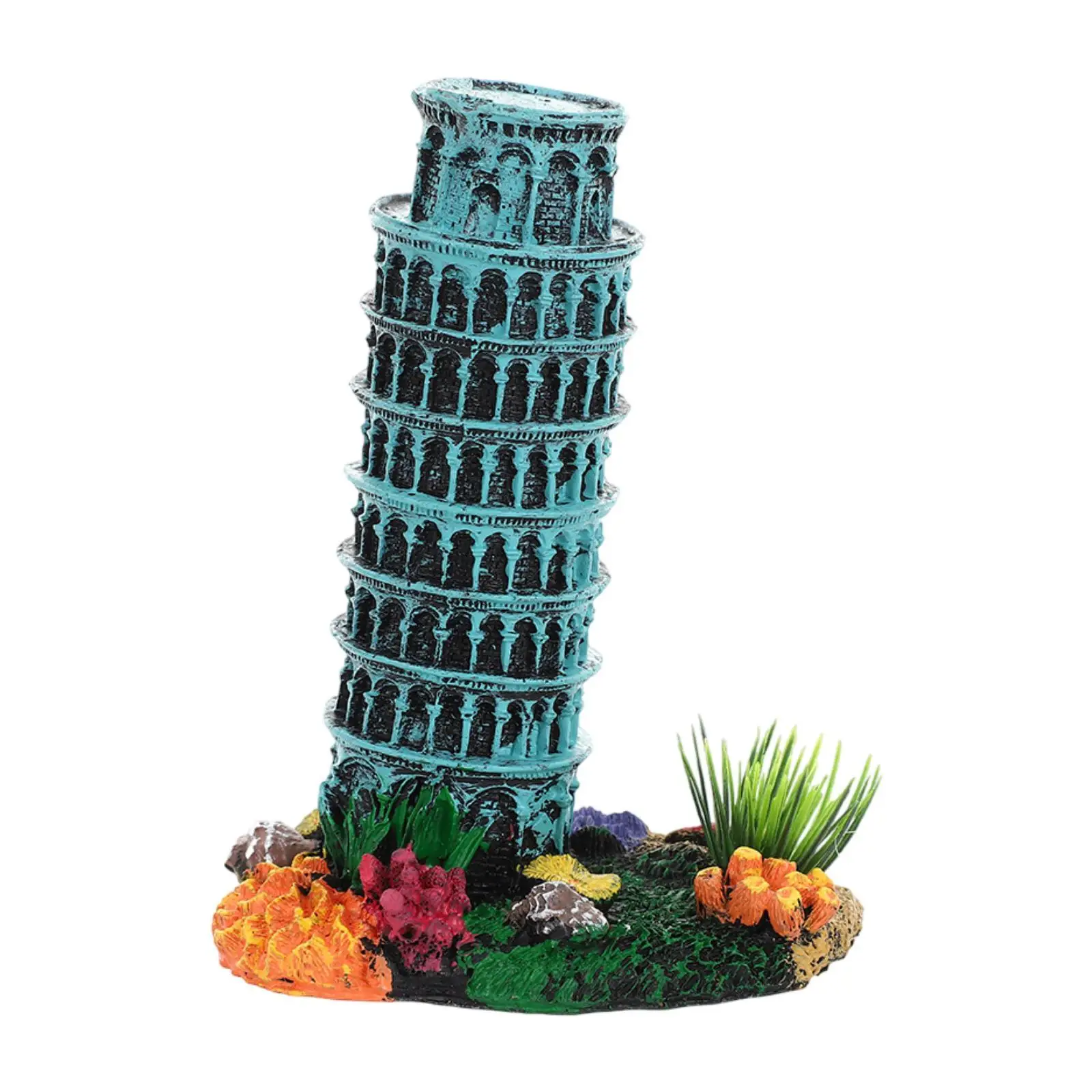 Aquarium Landscape Ornament, Fish Tank Adornment ,Collectible Leaning Tower of Model, for DIY Crafts Home Ornament