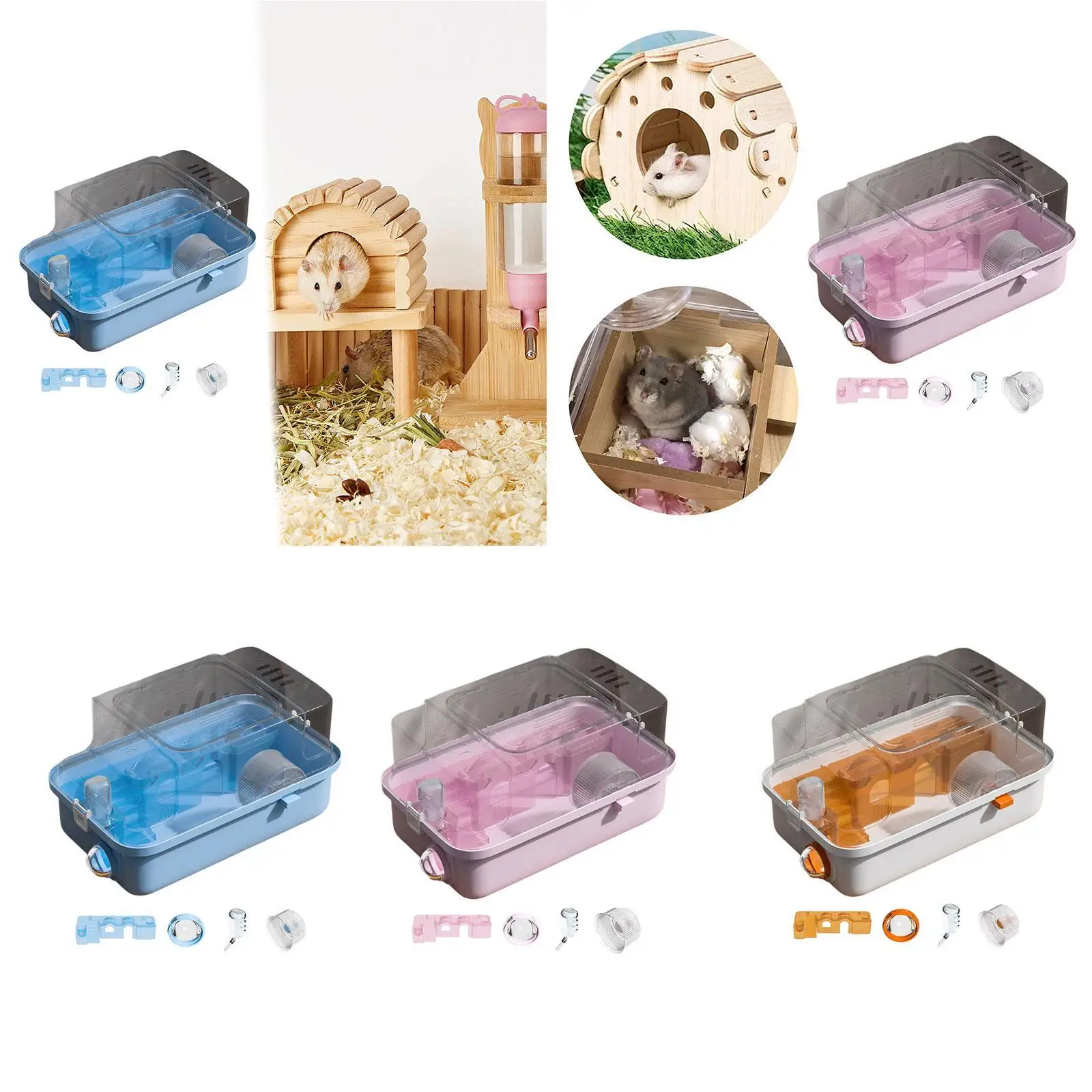 2 Layers Compact Versatile Hamster Cage for Small Animals Rabbits Guinea Pigs