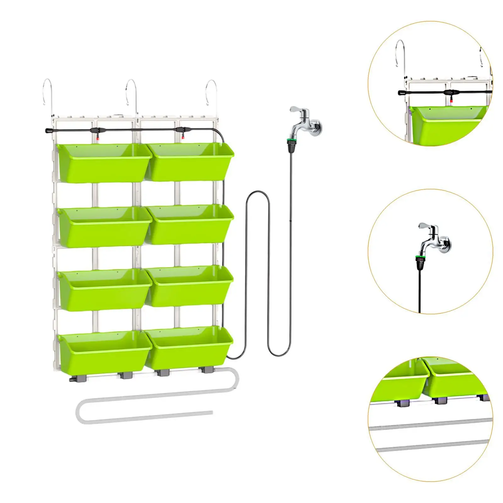 8 Pieces Garden Plant Pot Vertical Planter 4 Levels Raised Bed Self-draining