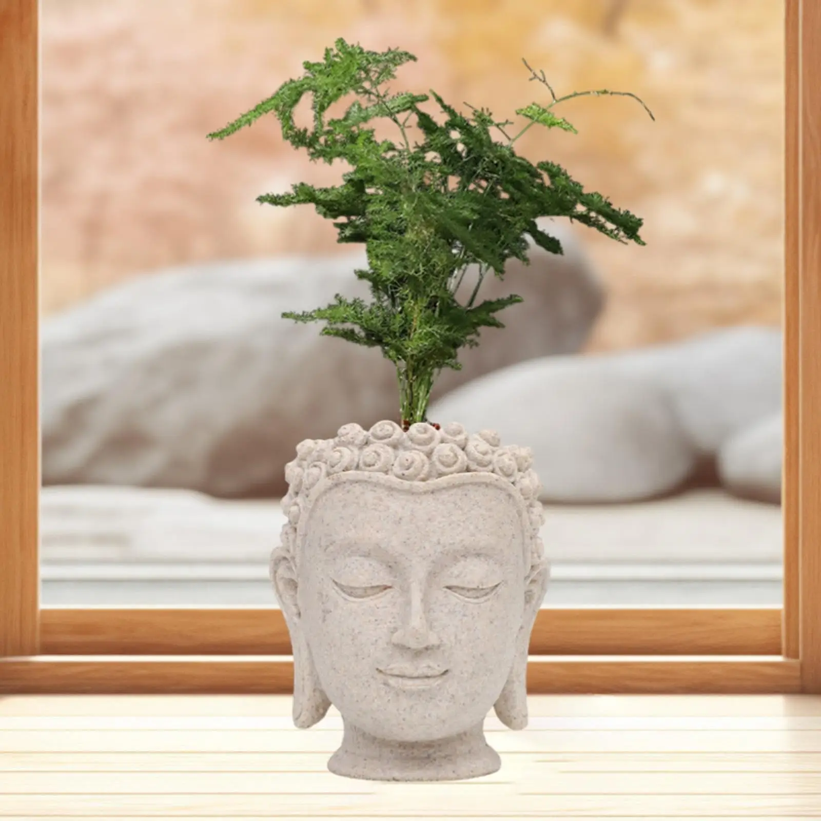 Maceta con cabeza de Buda, florero, organizador, decoración, contenedores de plantas para mesa, centro de mesa, oficina, jardín, escritorio, cocina - imagen 4