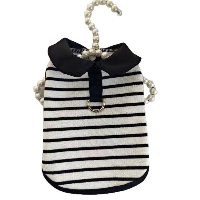 Ropa para mascotas de primavera y verano, camisetas clásicas a rayas para perros, bonito vestido para gatitos, ropa para parejas de mascotas para perros pequeños - imagen 5