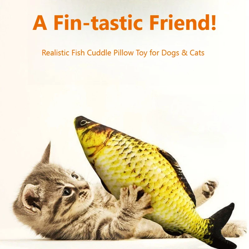 Nuevos juguetes de simulación de pez para gatos, juguete de felpa suave con hierba gatera, juguetes interactivos para gatos, regalos divertidos, muñecos con forma de pez 3D, suministros para mascotas - imagen 2