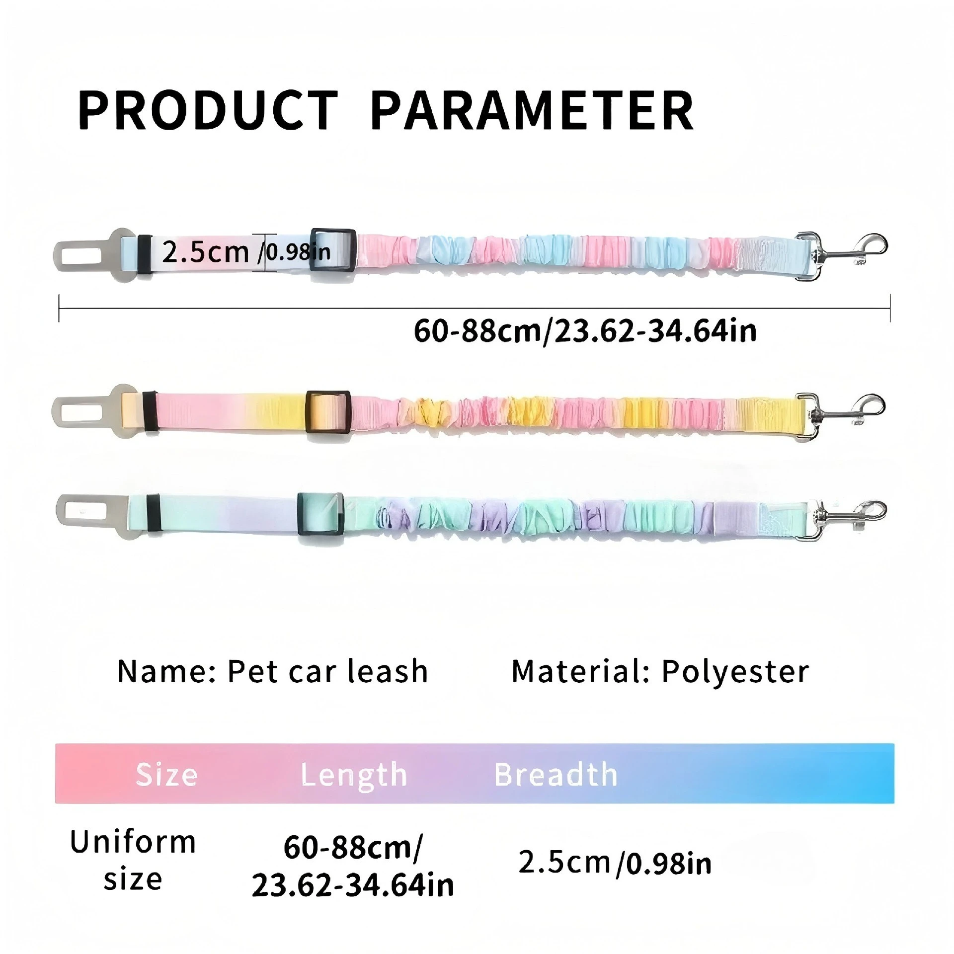 Adjustable Dog Car Seat Belt Harness Leash Nylon Reflective Cushioning Elasticity Car Travel Dog Accessories for Small Dogs - imagen 5