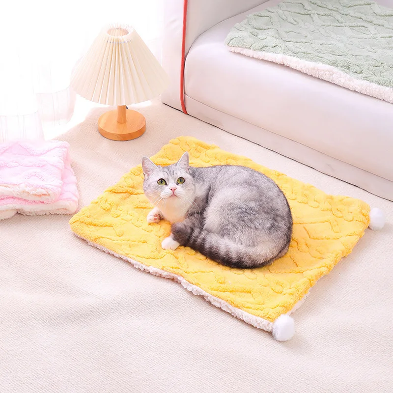 Manta de doble cara para perros, estera cálida de felpa para dormir para perros, manta suave y cómoda para mascotas, cómoda funda para dormir para perros y gatos - imagen 2