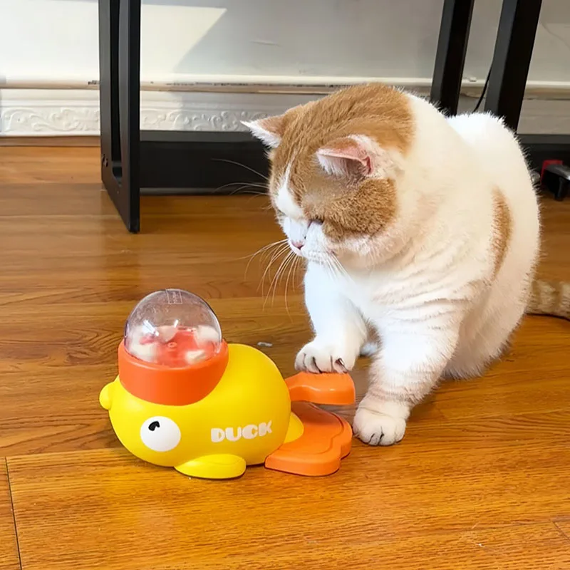 Dispensador interactivo de golosinas pato amarillo para gatos y perros - imagen 5