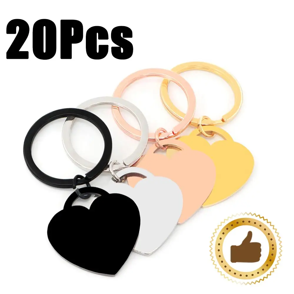 20 piezas de acero inoxidable para mascotas, colgante de corazón personalizado, placa de identificación, accesorios para el cuello