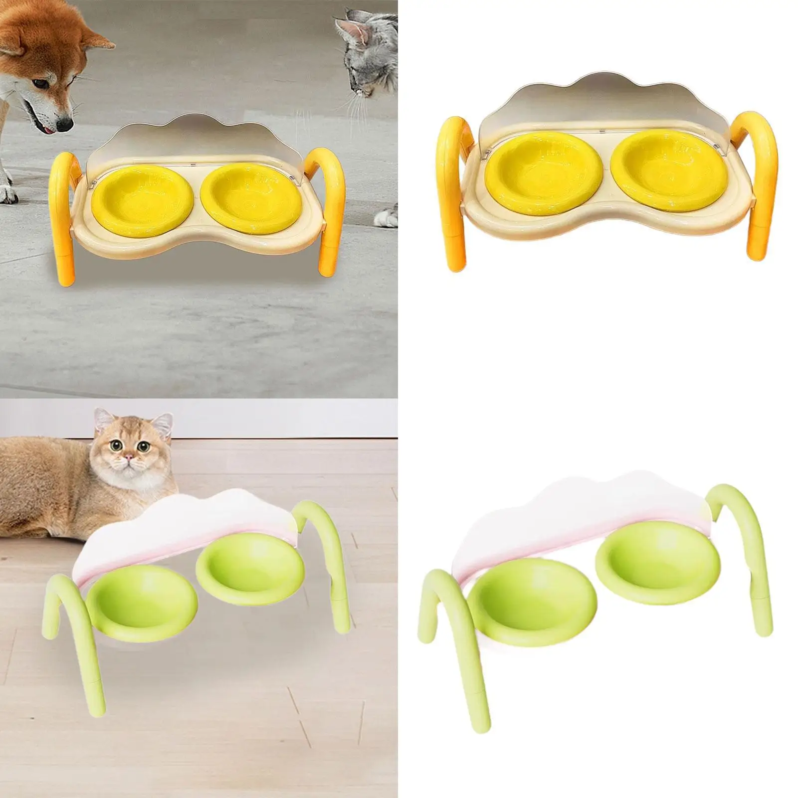 Raised Cat Bowls for Food and Water Portable for Puppy Kitten Cat Dishes