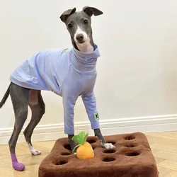 Camiseta suave transpirable de algodón puro para mascotas, ropa para perros Italian Greyhound Whippet Bellington, púrpura