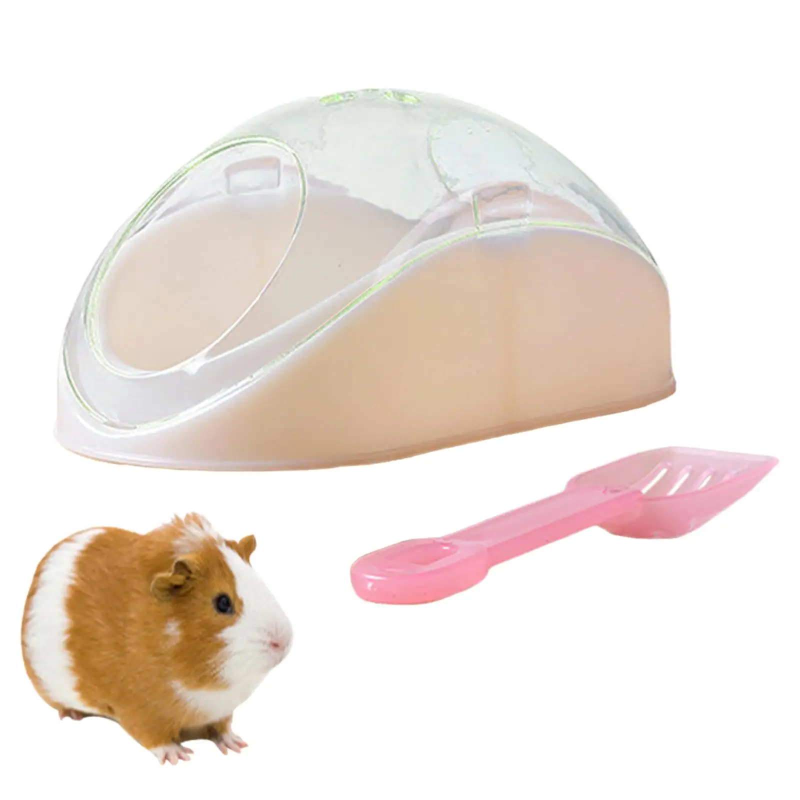 Hamster Sand Bath Box and Spoon Cage Accessories for Ferret Small Animal