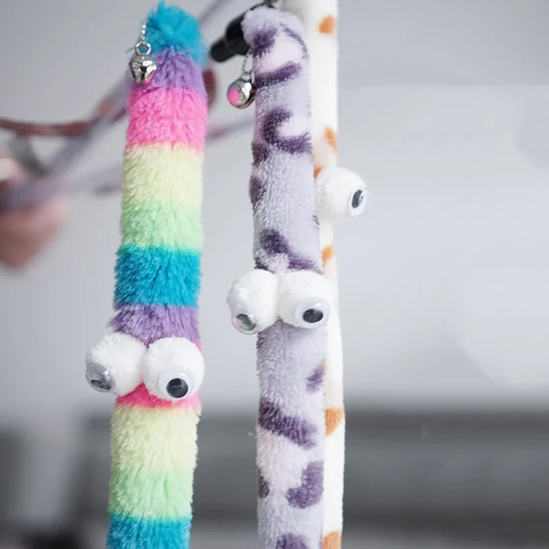 Varita interactiva colorida para gatos, oruga, juguete de plumas en forma de juguete para jugar, diversión, accesorio atractivo para mascotas para gatos - imagen 2
