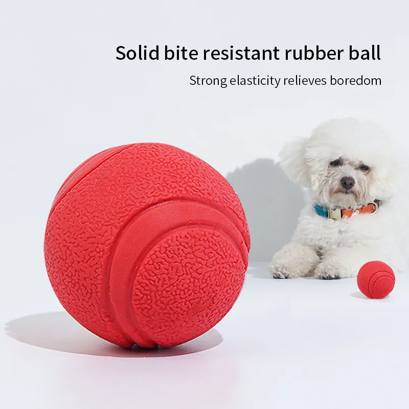 Juguete para perros, pelota de goma resistente a mordeduras, juguete para perros, cachorro, peluche, Pitbull, Color rojo, bola sólida, S-L, suministros para mascotas - imagen 5