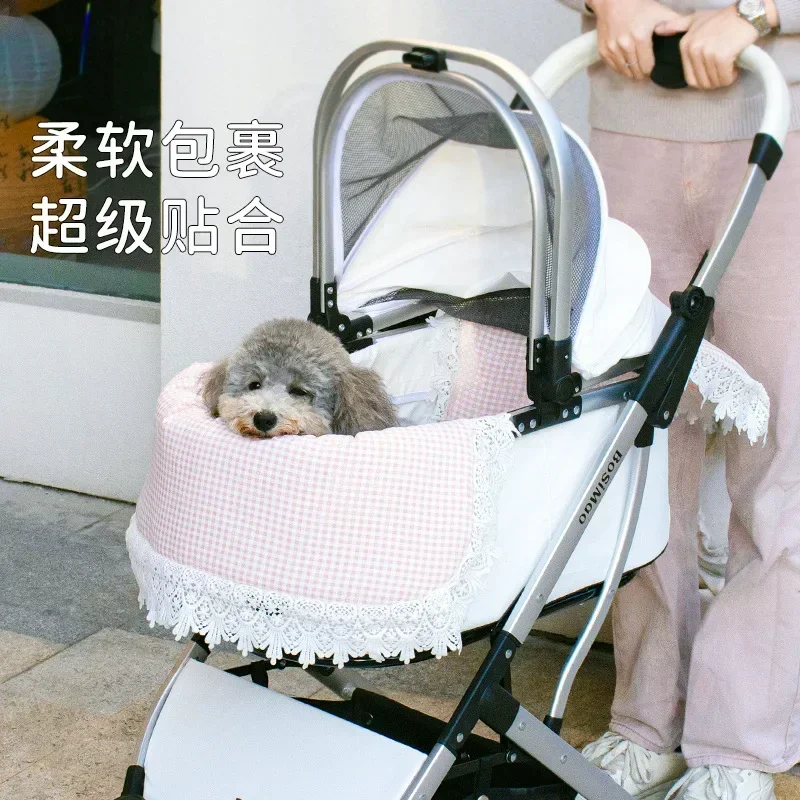 Sólo el cojín) Cojín para coche para mascotas, alfombrilla interior antisuciedad para gatos y perros, valla para perros, carrito pequeño, alfombrilla con borde, encaje bonito