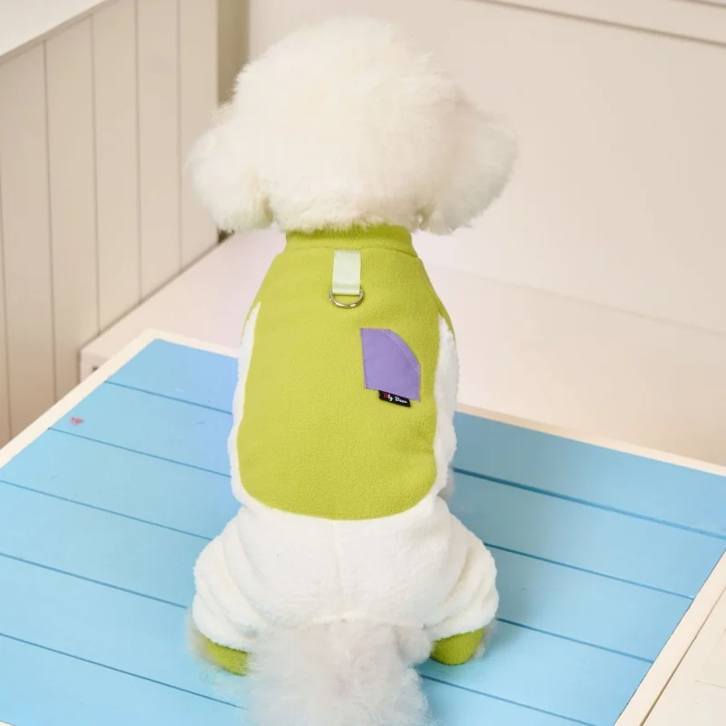 Monos lisos a la moda para perros, ropa cálida de invierno para perros, monos suaves de felpa para cachorros, pijamas bonitos para gatos, peleles para mascotas, disfraz de Chihuahua - imagen 3