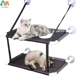 Hamaca para gatos en ventana estable 360 grados con 2 ventosas