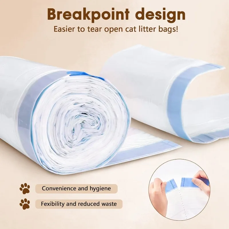 Revestimientos para caja de arena extragrandes de 40 unidades, bolsas para receptáculos de residuos de arena para gatos para caja de arena para gatos autolimpiante Fumoi y Fsitego - imagen 4