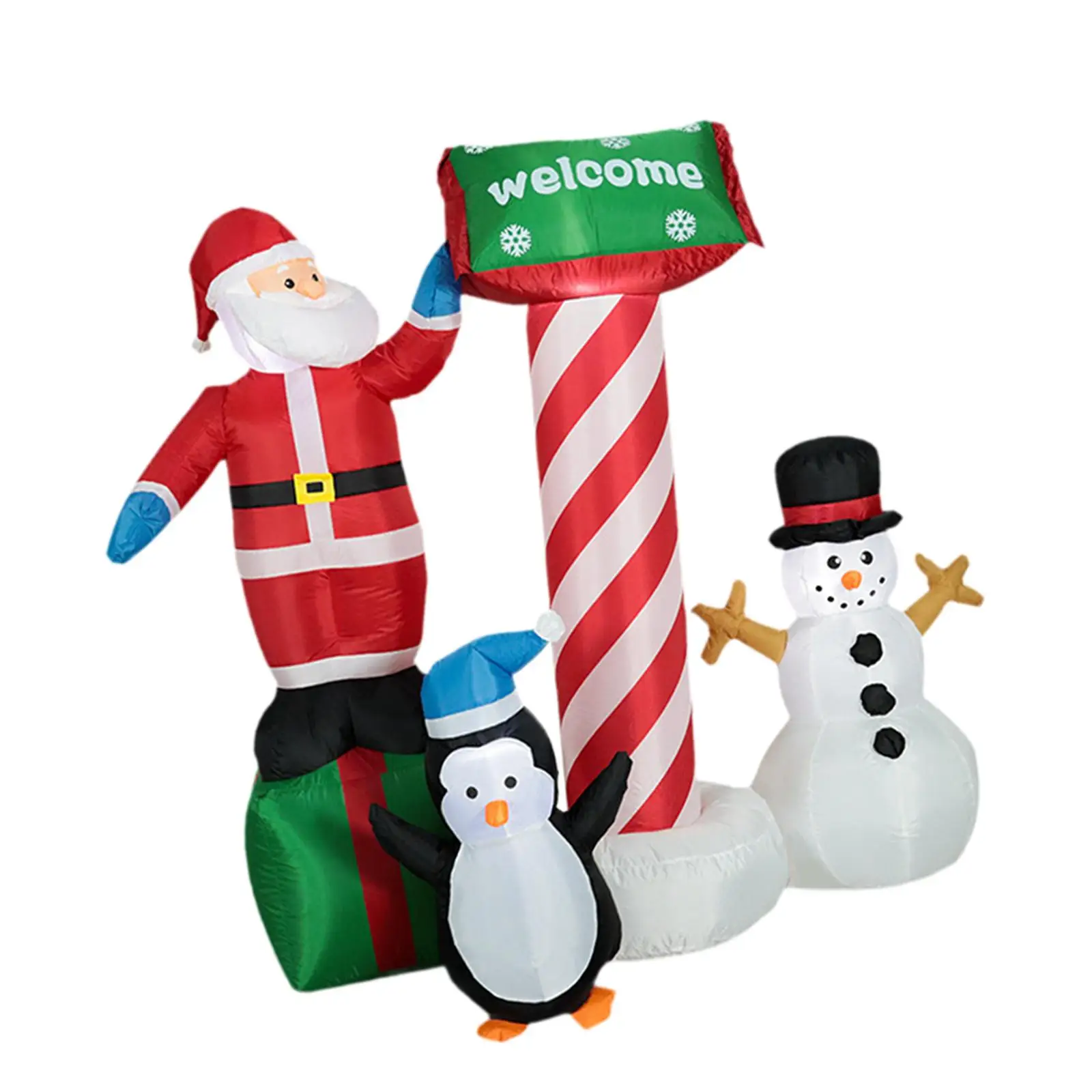 Decoración navideña inflable de Papá Noel, divertida, con LED incorporado, decoración navideña, pingüino inflable de muñeco de nieve para vacaciones, Navidad, césped - imagen 4