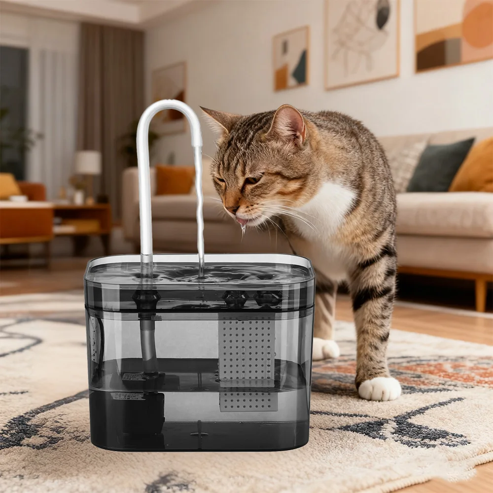 Fuente de agua para mascotas con grifo ultrasilencioso, dispensador de agua circulante filtrado con carga USB para gatos, perros pequeños, uso diario, suministros para mascotas