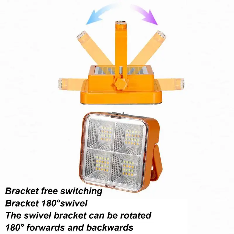 Luces solares LED para tienda de campaña, linterna magnética para acampar, lámpara recargable por USB, 4 modos de luz - imagen 3