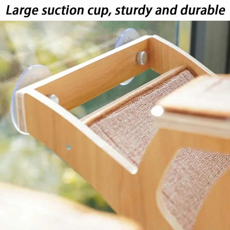 Rascador de madera para gatos, marco de escalada, juguetes, escalera grande para gatos, tablero para rascar, torre para gatitos, plataforma para saltar árboles con ventosa - imagen 2