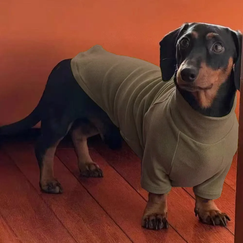 Abrigo interior suave para perro salchicha Wiener, ropa de otoño, mono de lana cálido para perro tejón, camisa de manga larga en invierno - imagen 2