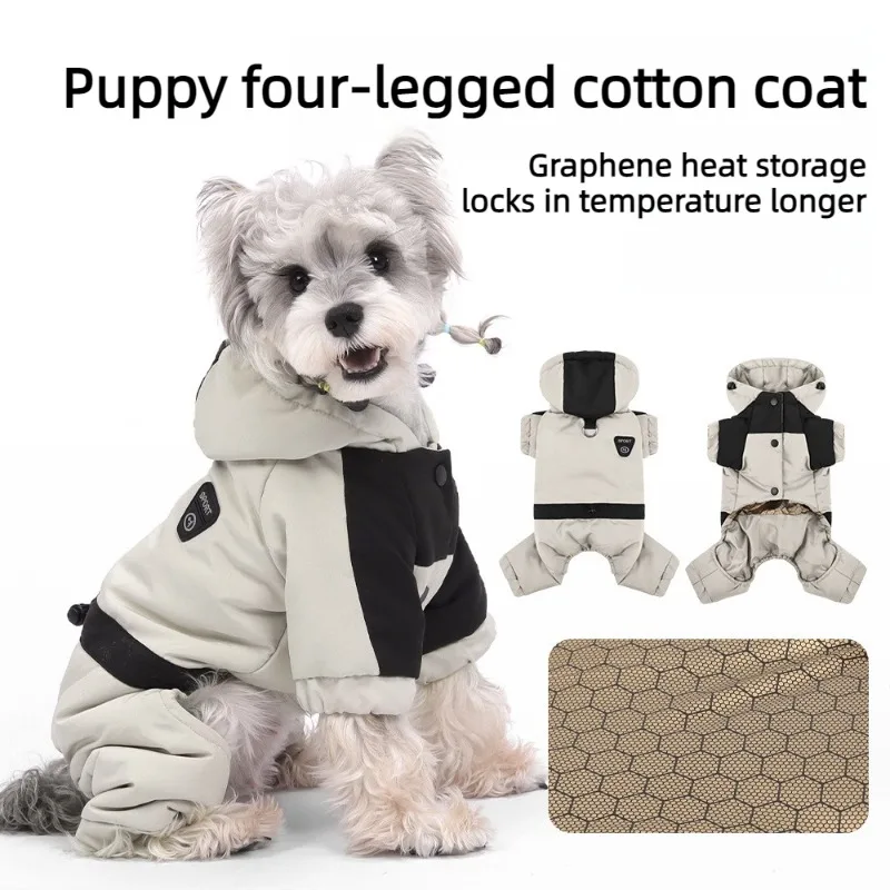 Chaqueta impermeable para perro con capucha – Algodón cálido - imagen 3