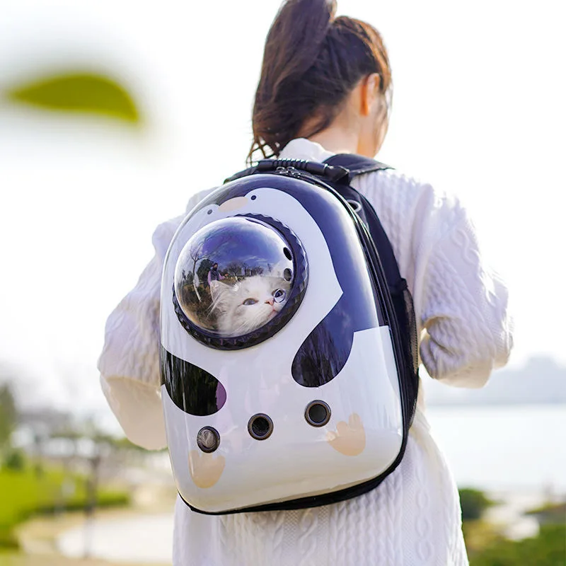 Bolsas de transporte para perros y gatos de dibujos animados, mochila para gatos y cachorros al aire libre, bolso de viaje para mascotas, cápsula espacial, transporte de gato - imagen 3