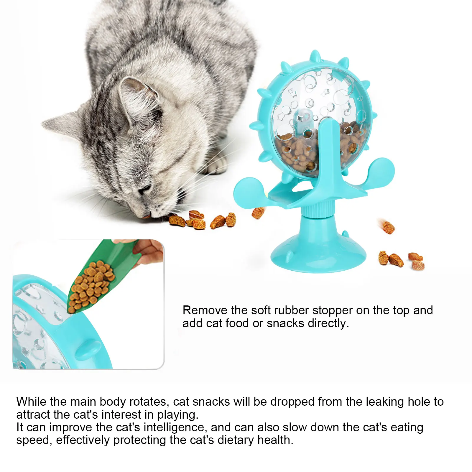 Juguete molino interactivo para gatos con pelota giratoria - imagen 3