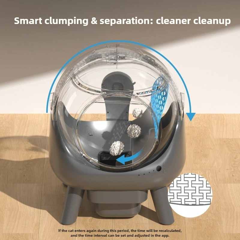 Caja de arena inteligente para gatos, cajas de arena automáticas para mascotas, limpieza de gatos de gran tamaño, caja de arena antisalpicaduras, suministros de productos para el baño para mascotas - imagen 3