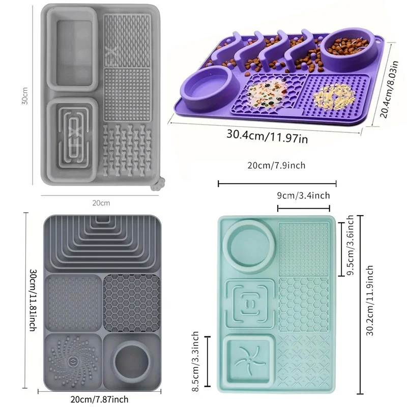 Almohadillas multifuncionales para lamer perros y gatos, tazón antiasfixia de Comida Lenta para cachorros, tazón con ventosa para comer y lamer, suministros para mascotas - imagen 2