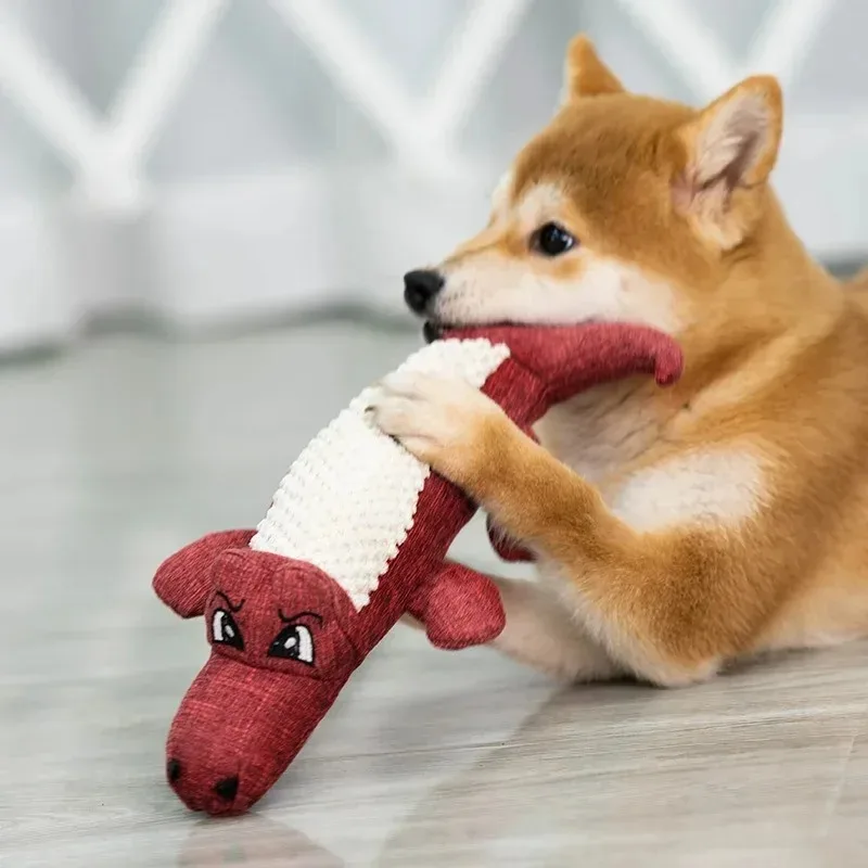 Pet Chew Toys, Plush Crocodile Shaped Vocal Toys Chewing and Teething Training Supplies Dog Toys  Dog Toys for Small Dogs - imagen 3