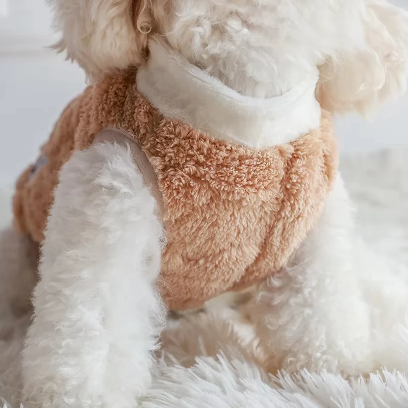 Ropa suave de felpa para perros, suéter cálido de invierno para mascotas para perros pequeños y medianos, abrigo cómodo para cachorros, ropa Shih Tzu, suministros para mascotas - imagen 3