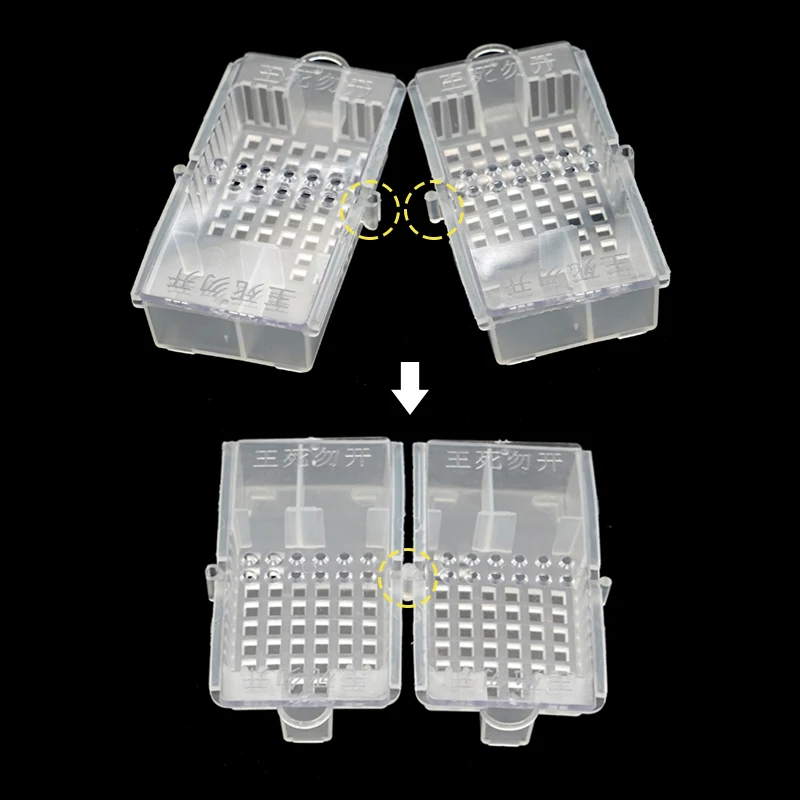 Jaula de transporte de plástico para apicultura, jaula de reina push-pull, caja receptora de insectos de abeja, herramientas de cría de apicultor, 10/20 piezas - imagen 3