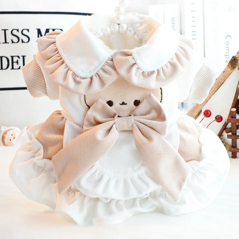 Vestido invierno grueso para perros pequeños y gatos – Princesa lazo - imagen 2
