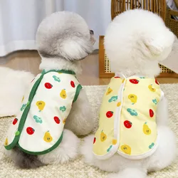 Ropa fina estampada sin mangas para perros pequeños Dachshund Shih Tzu