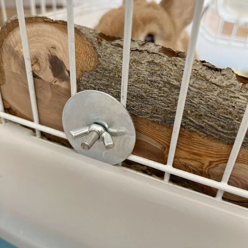 Palo Molar de Animal PEQUEÑO, conejo, Totoro, jaula antimordida, madera de manzana, loro, pájaro, juguete para morder, soporte de madera, palo de estación - imagen 3