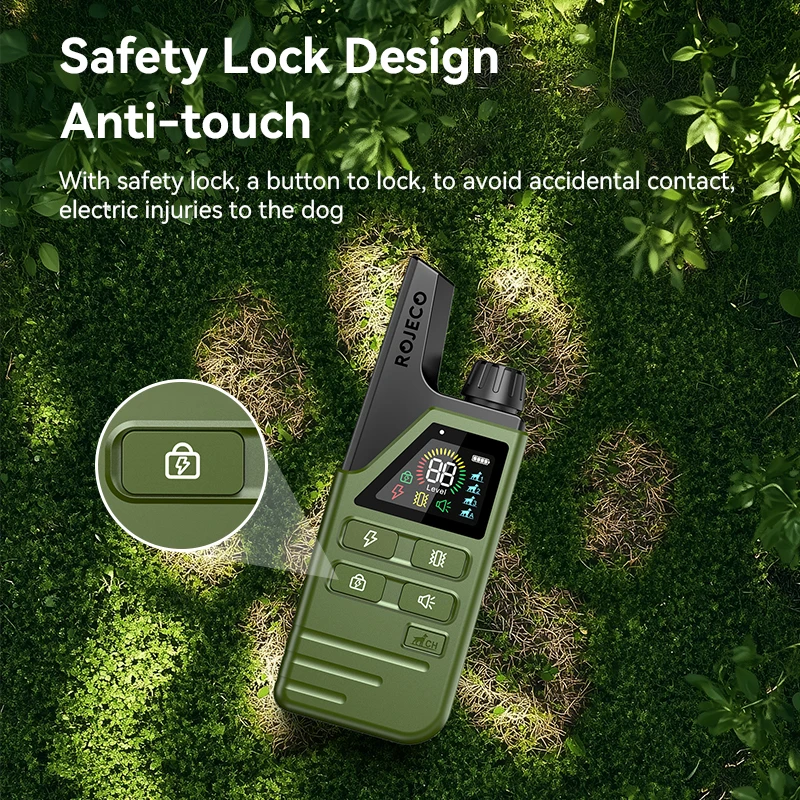 ROJECO Collar de entrenamiento eléctrico para perros, Collar de entrenamiento recargable con Control remoto para perros y cachorros, Collar para detener el choque - imagen 2