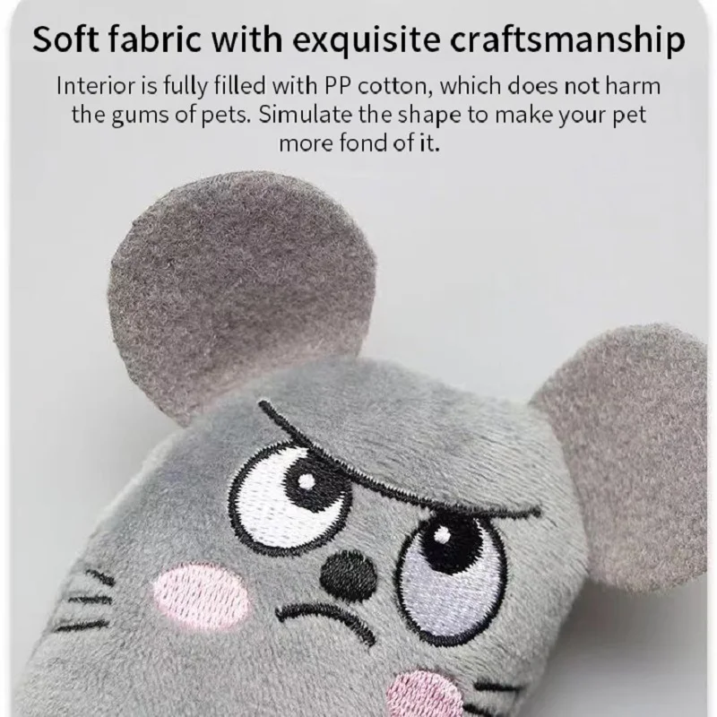 Lindos juguetes para gatos, divertidos juguetes interactivos de peluche para gatos, Mini juguetes para moler dientes, hierba gatera, ratón para masticar, accesorios para mascotas - imagen 2